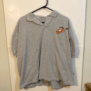 VTG Toon Time 1994 Mens XL Heather Gray Embroidered Football Garfield Polo Shirt